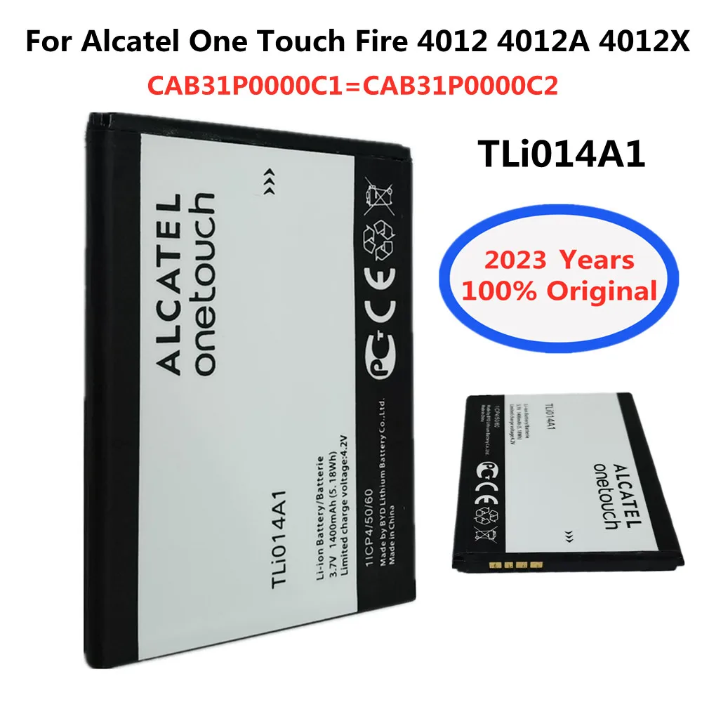 

2023 оригинальный запасной аккумулятор TLi014A1 для Alcatel One Touch Fire 4012 4012A 4012X CAB31P0000C1 /CAB31P0000C2