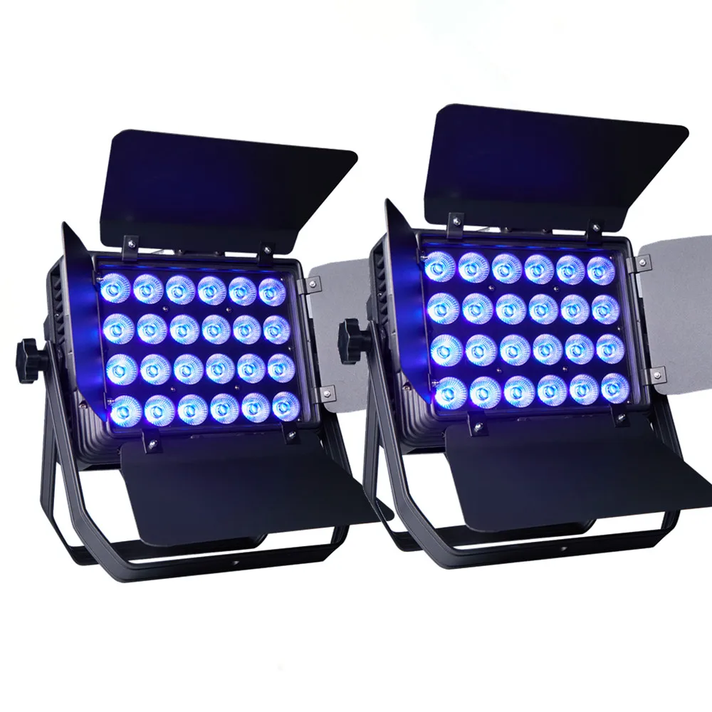 

2PCS/ IP65 Wateproorf Disco Decoration LED Wall Wash Flood Light With Barn Doors 24x18W RGBWA UV 6in1DJ stage effects