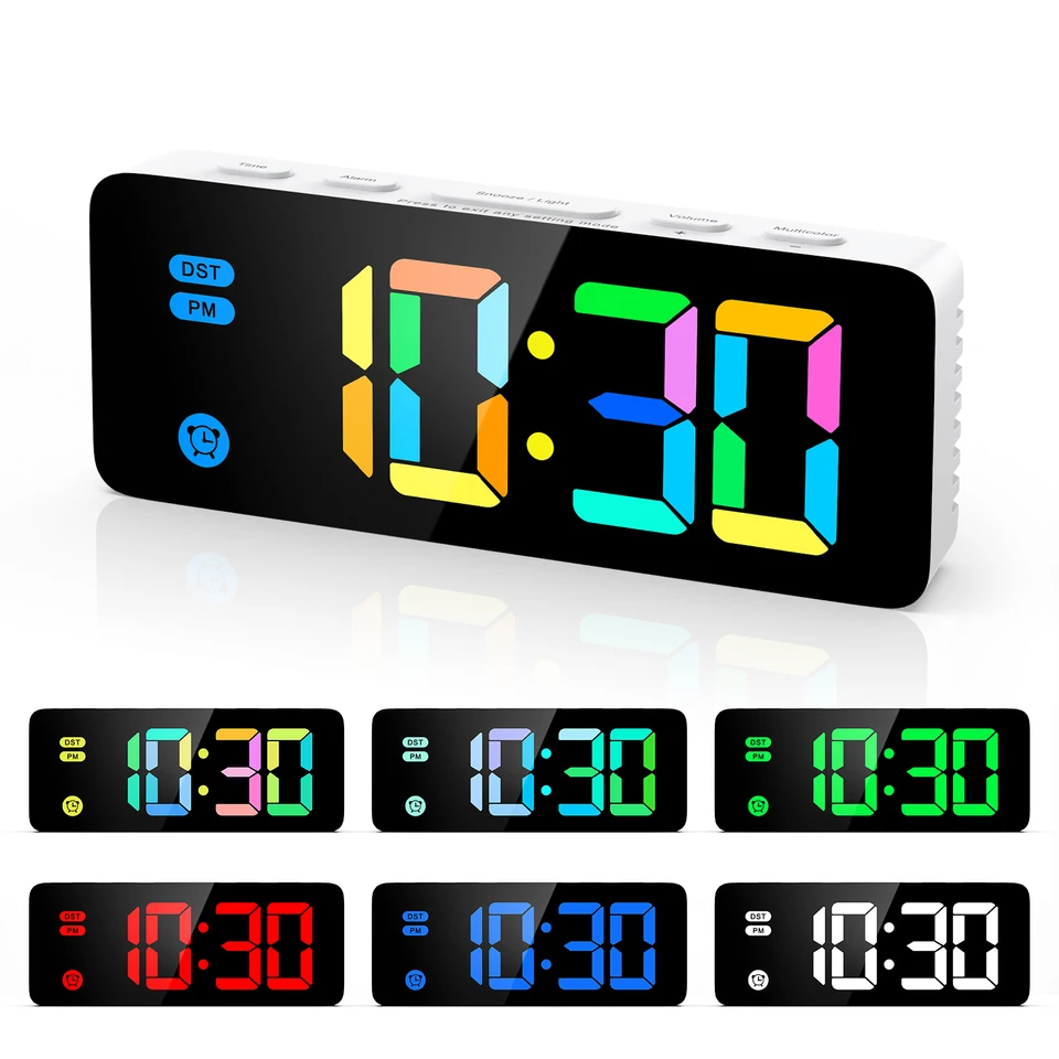 ORIA Sveglia Digitale da Viaggio, Sveglia da Comodino a Batteria con Display LCD, Temperatura e Data, Retroilluminazione, Snooze, Conto alla Rovescia, 12/24 Ore per Camera da Letto, Ufficio, Viaggi