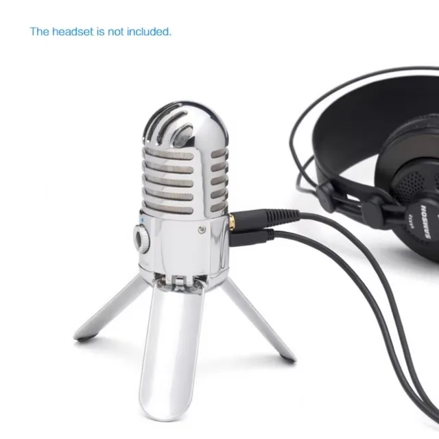 Original Samson Meteor Mic Studio Recording Condenser Microphone Fold-back Leg with USB Cable Carrying Bag for computer 2