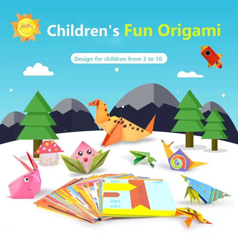 Creative Children Hand-cut Paper Paper Art Book Educational Early Learning Kids Craft Toys Handmade Paper Origami Folding Paper 1