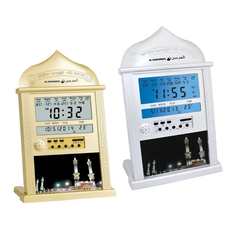 

Works Azan Alarm Clock Islamic Digital 5 Namaaz Reminder Table Clock