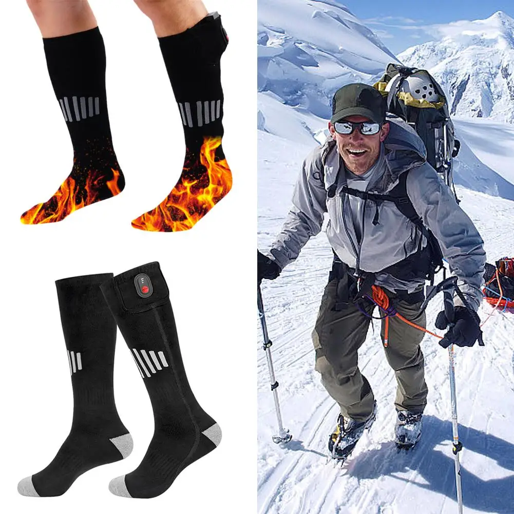 Electric Thermal Socks Adjustable Warm Comfortable Socks Rechargeable Socks Heated Fishing Cycling Camping Anti-Cold Winter I4K2
