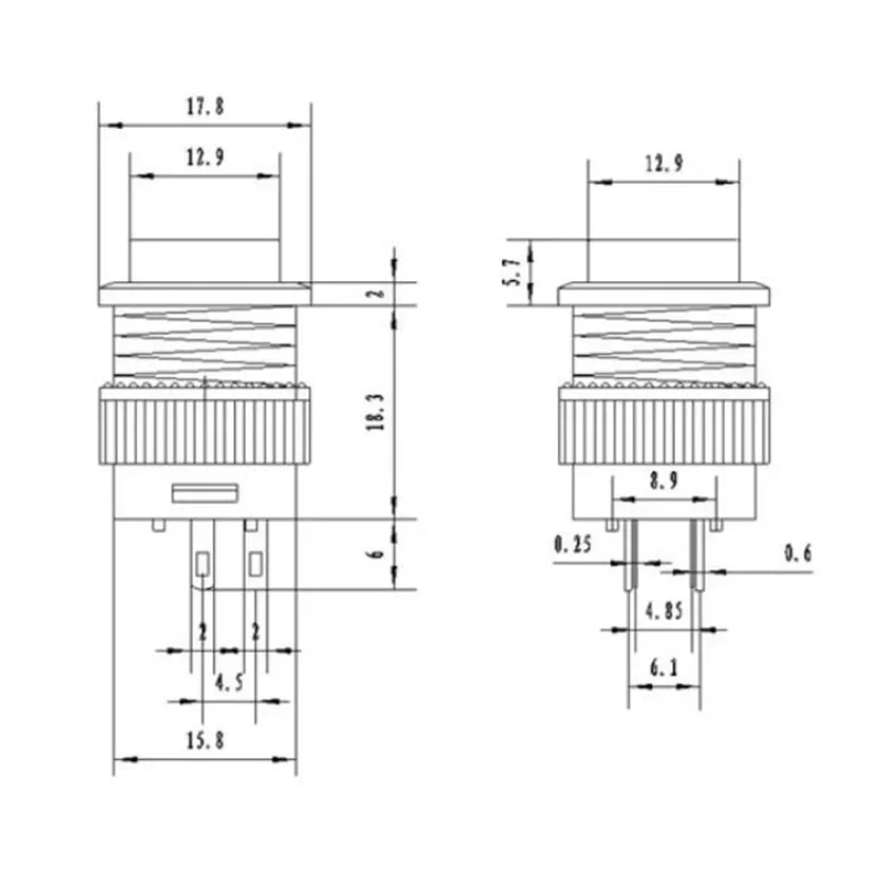 LED 푸시 단추 스위치 조그 리셋 자동 잠금 스위치 라운드, 조명 포함, 4 핀, 2 핀, 16mm, 3V R16-503AD R16-503BD, 5 개, 20 개, 100 개