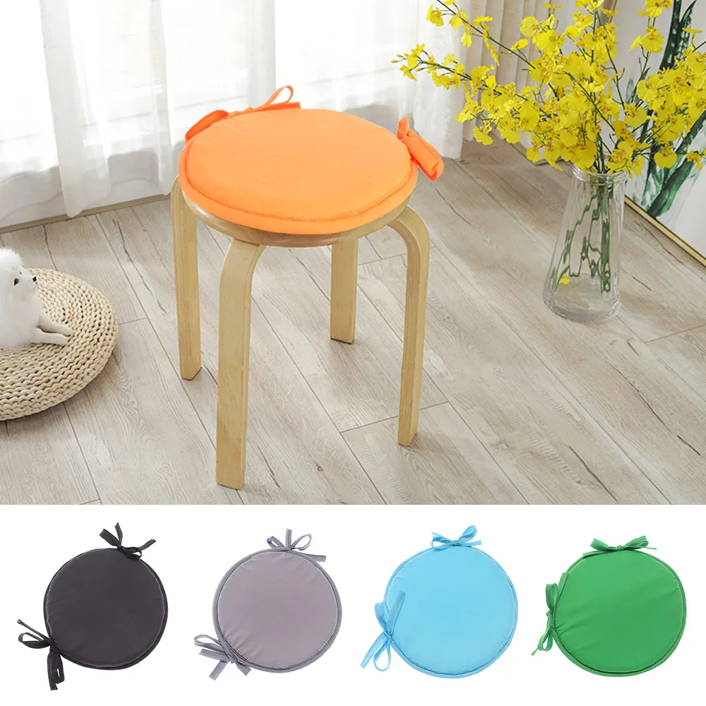 

Outdoor Round Tie-on Solid Color Chair Pads Kitchen Office Dining Sofa Car Seat Cushion
