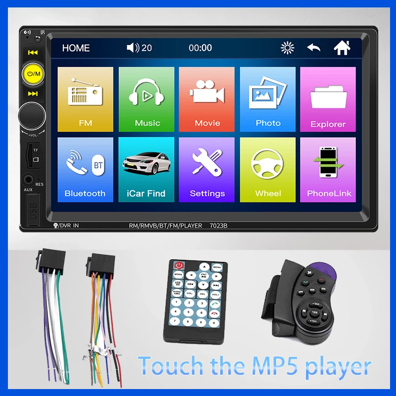XVisitorAutomotive Multimedia Player Mp5 2 Din Carplay Screen Car Radio 2din Multimedia central 7 Inch Android Auto Bluetooth FM