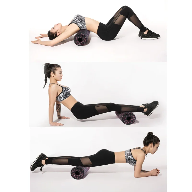 30*15CMYoga Block Roller Fitness Ball Set EPP High Density Foam Roller Deep Tissue Massage Pilates Body Muscle Release Exercises