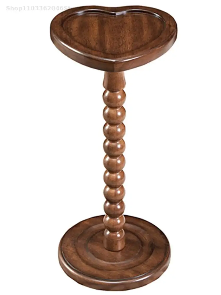 American small apartment light luxury simple wine table solid wood coffee table flower frame mini Nordic side