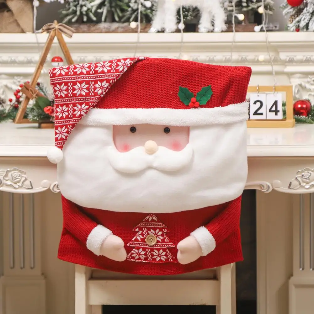 

Easy-to-use Chair Cover Chair Cover to Protect Furniture from Scratches Festive 3d Santa Claus Chair Table Covers for Christmas