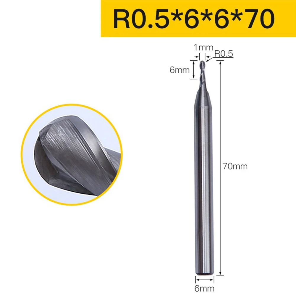 

2 Flute Ball Nose End Mill 6mm Shank CNC Router Bit Carbide End Mill Woodworking Router Bit Spiral Milling Cutter Tool