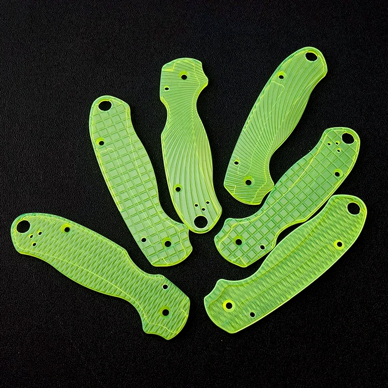 

3 типа 1 пара зеленых прозрачных акриловых ручных чешуек для ножей Spyderco C223 пара3