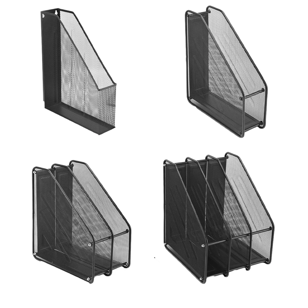 

Black Magazine Rack- Grid With Ventilation For Dry And Clean Storage Desk Supplies Organisers Periodical Rack File Rack