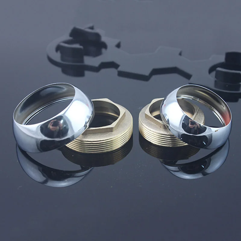All Copper Faucet Core Decorative Gland Cover 1pcs 25/35/40/45mm Brass Kitchen Basin Faucet ColdHot Mixed Tap Pressure Caps