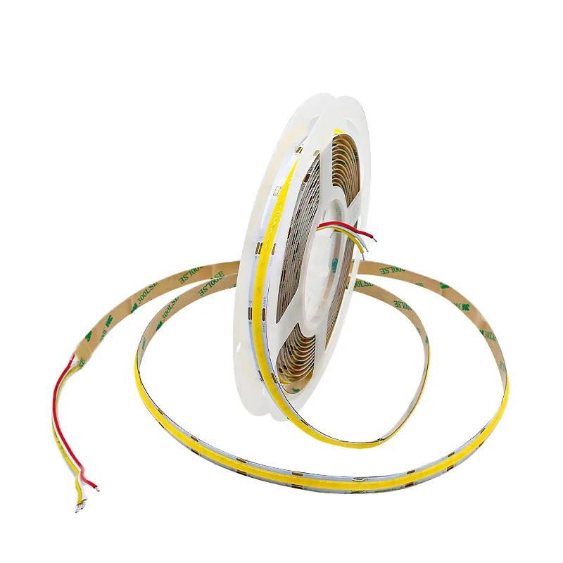 12V 24V 5mm 8mm 10mm LED Cob CCT Strip Dual Color Dimmable Flexible Soft Tape High Density Three Color Temperature 2700K-6500K