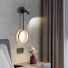 

Nordic Bedroom Bedside Wall Lamps Post-modern Creativity With Spotlight Multifunctional Aisle Corridor Staircase Decor Wall Lamp