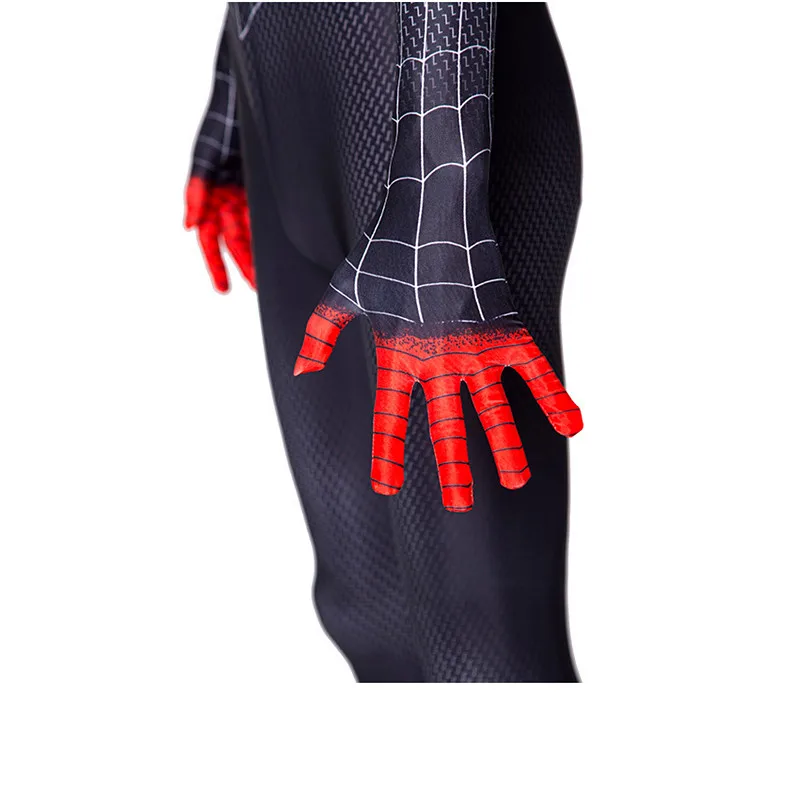 Kids Superhero Bodysuit Miles Cosplay Peter Parker Cartoon Costume Halloween Hooded Set Holiday Costume Jumpsuit Hoodie Separate