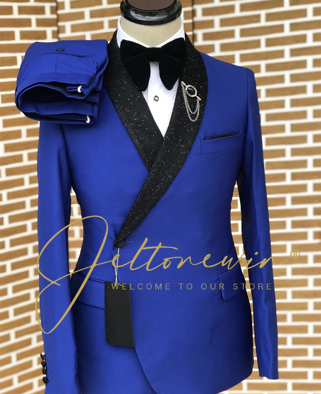 

Fashion Boutique Lattice Formal Business Mens Suit 2pcs Set Groom Wedding Dress Suit Show Stage Terno Masculinos Completo