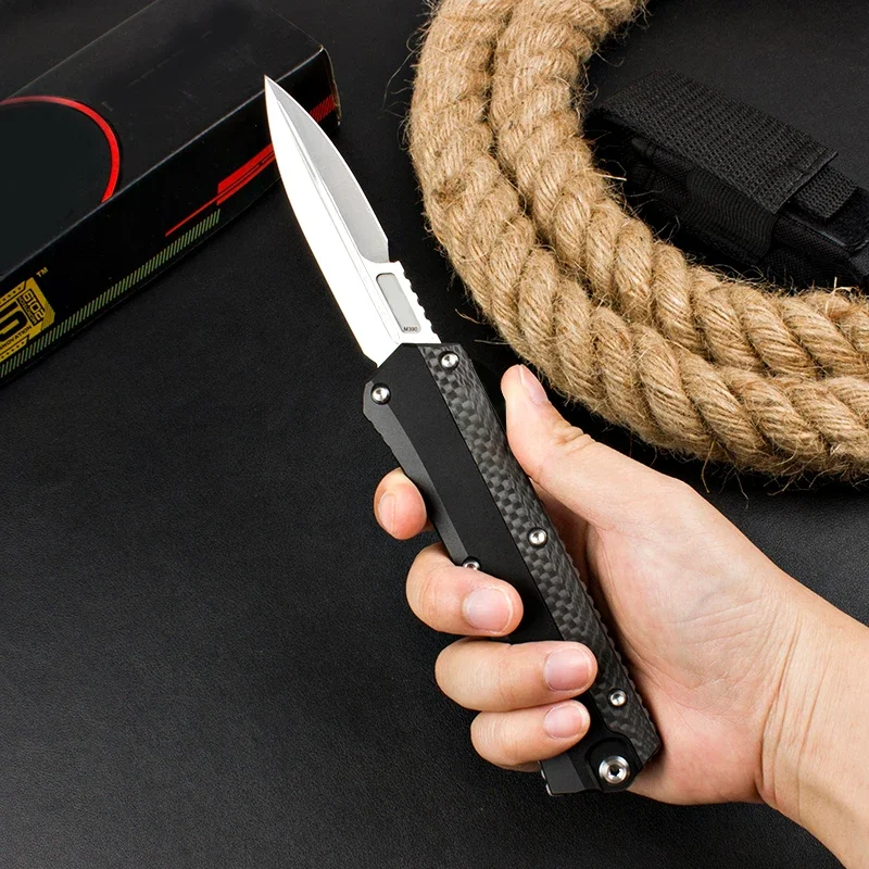

GK Series Carbon Fiber Editon Micro OTF Tech Knife GLY Pocketknives KON GLYK0N Stonewash D2 Blade EDC Self Defense A41