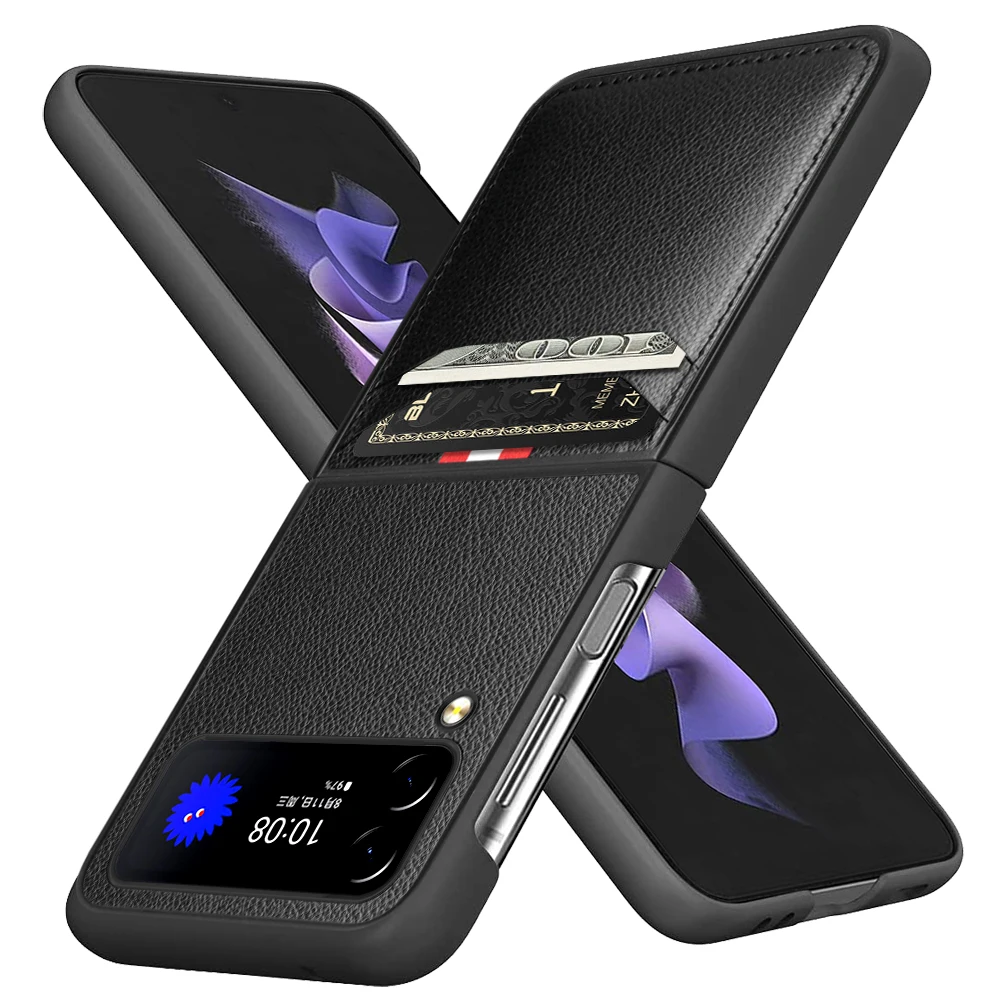 Leather Case for Samsung Galaxy Z Flip - Premium Folding Phone Cover