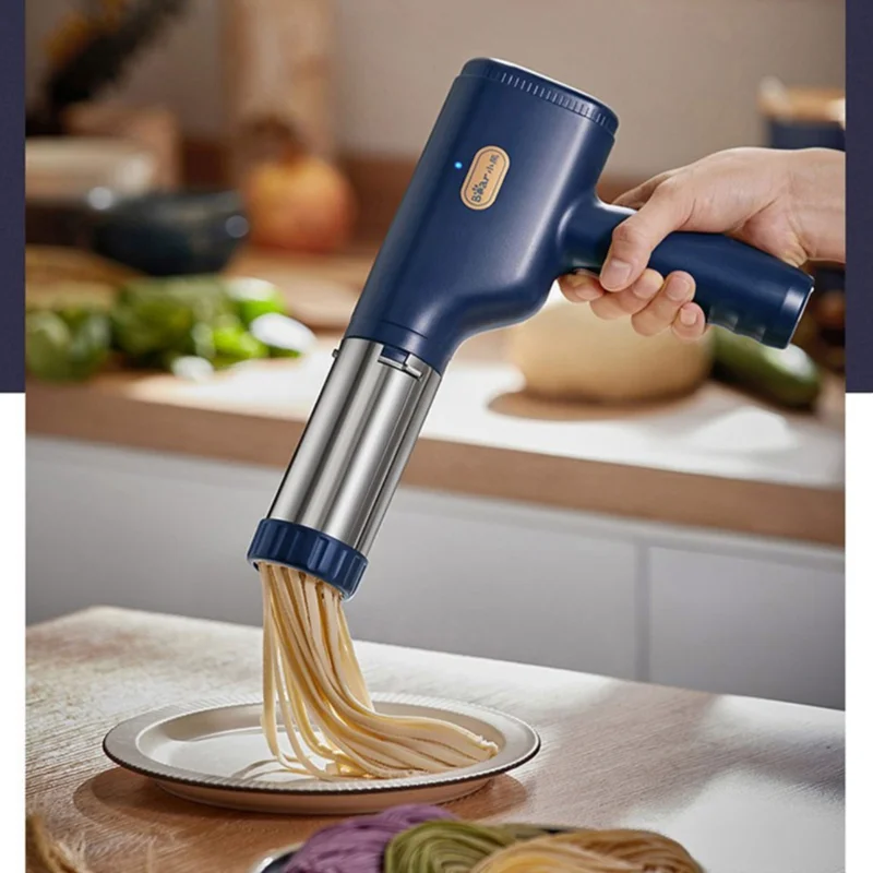 Small Handheld Pasta Noodle Maker Rechargeable Wireless Noodles Press Machine 30S Fast with 3 Kitchen Tools 100V-240V