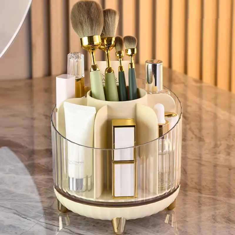 360 Rotating Cosmetics Makeup Brush Organizer with 7 Compartment, Makeup Holder for Vanity Home Office Desktop Storage Box 3