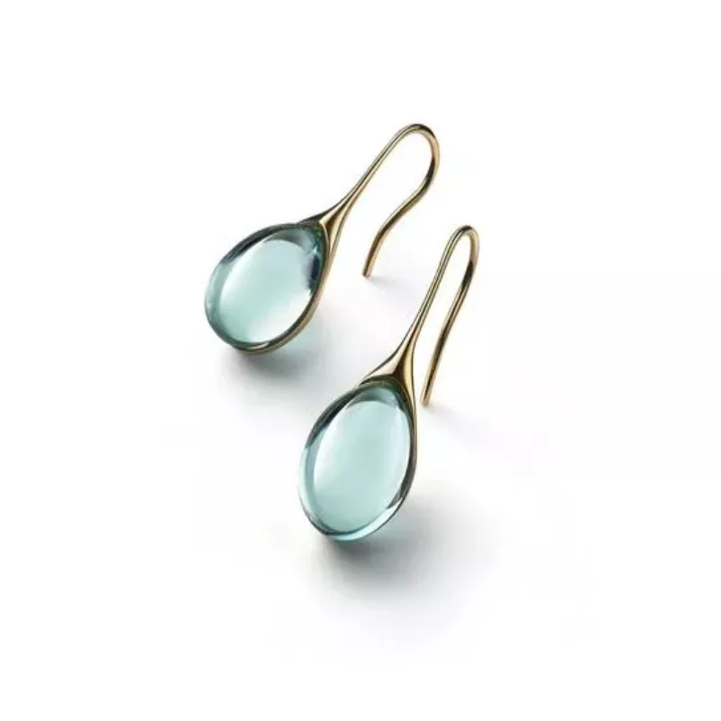 Trendy Women Earrings 8 Colors Delicate Gold Color Inlay Natural Stone Hook Dangle Earrings for Women Wedding Engagement Jewelry dangle earrings drop earrings long earrings golden earrings