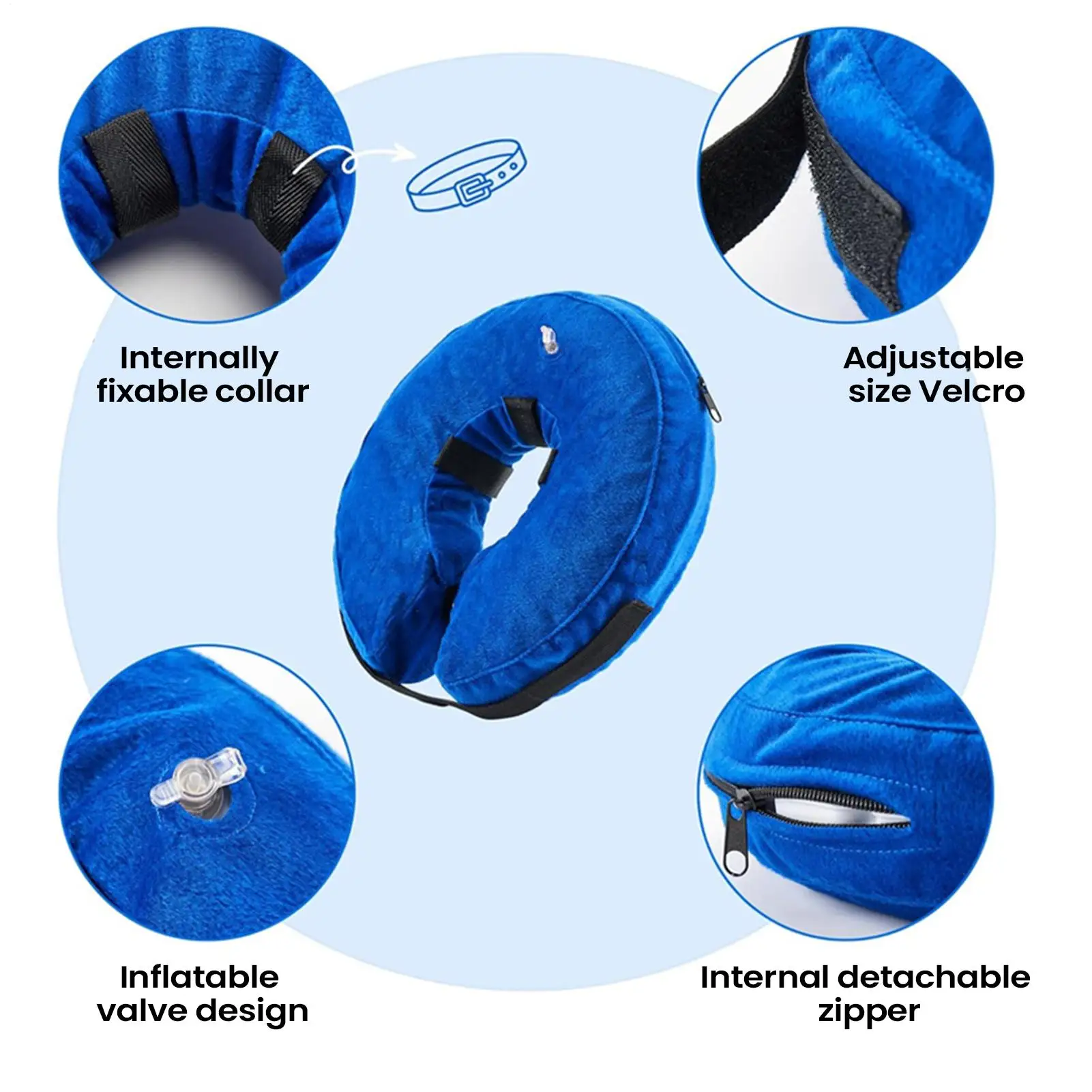 Dog Cone Adjustable Waterproof Pillow Dog Collar Cone For Recovery Pet Indoor Outdoor Puppy Kitten Bathing