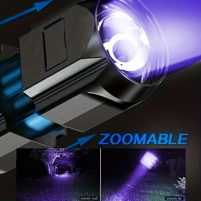 Linterna UV Portátil Con Luz Blanca - Detector De Luz Negra Impermeable, Para Mascotas, Verificación De Billetes Y Aventuras