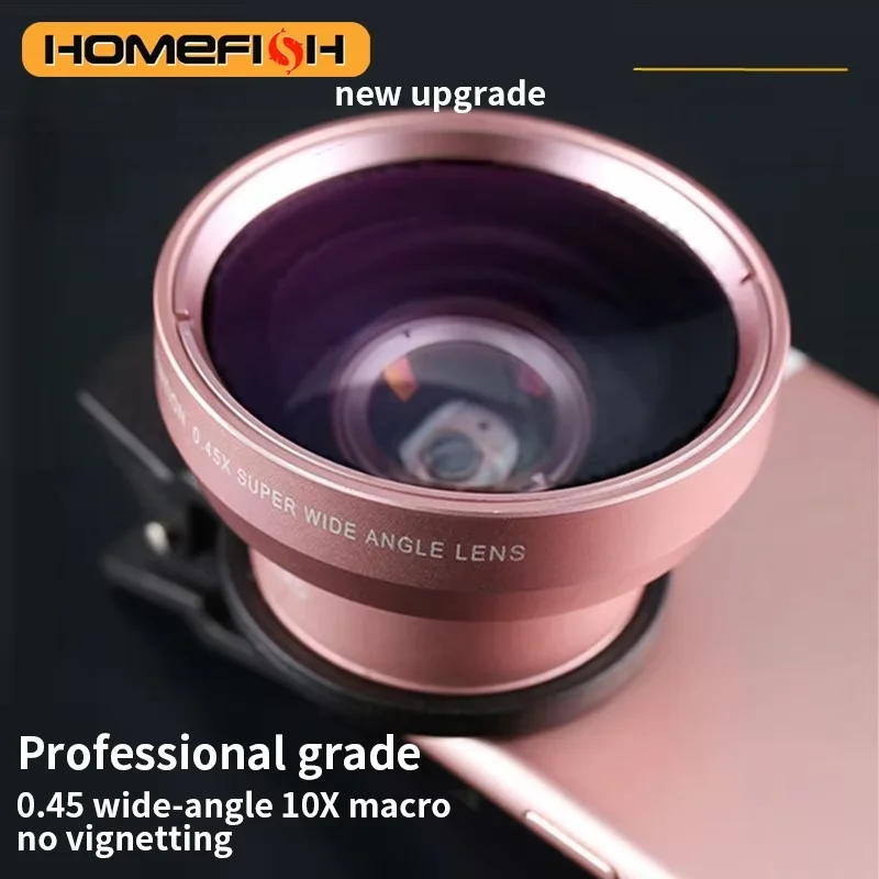 Universal 2-in-1 Lens Holder 37MM 0.45X 49UV iPhone Android