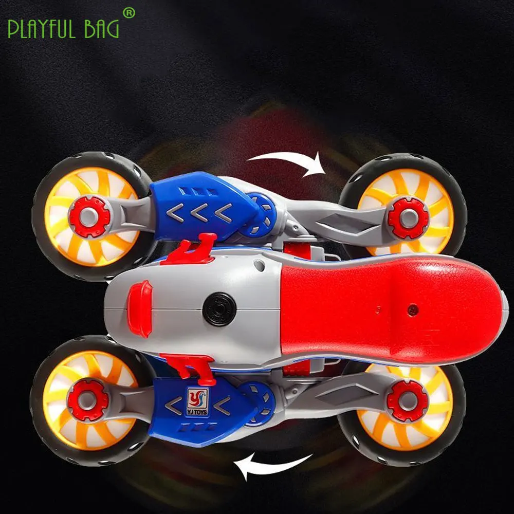 Electric Stunt Motorcycle Deformation Rotation Light Music Toy vehicles Universal Car Children's Toys Christmas Gifts VG140 3