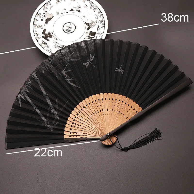 

Vintage Style Silk Chinese Folding Fan Japanese Pattern Art Craft Gift Home Decoration Ornaments party Dance Hand Fan gift