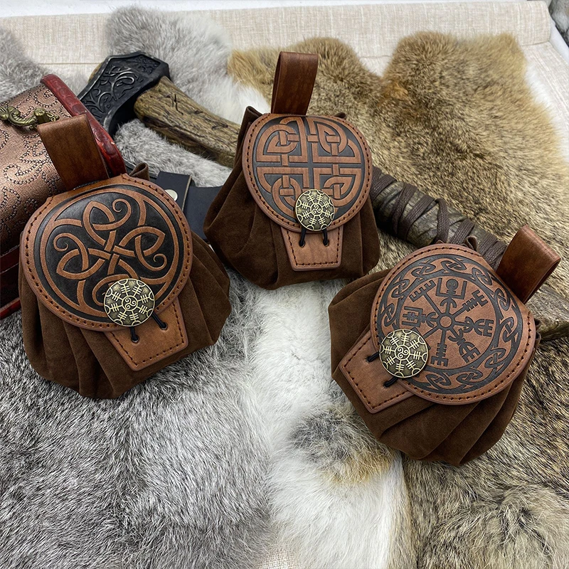 Medieval Cosplay Gear Medieval Viking Belt Set With Pouch & Potion Bottles - Renaissance Faire Cosplay Costume Accessories Medieval Renaissance Viking Belt Set With Leather Pouch