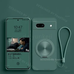 Silicone Phone Case with Magnetic Holder and Screen Protector - Pixel9Pro XL (Dark Green)