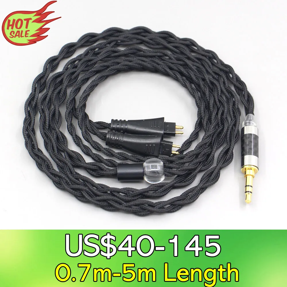 

LN007445 Pure 99% Silver Inside Headphone Nylon Cable For FOSTEX TH900 MKII MK2 TH-909 TR-X00 TH-600 Earphone headset