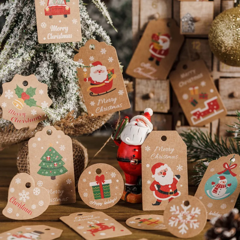 Christmas Decorations Merry Christmas Kraft Paper Tags 48/50Pcs