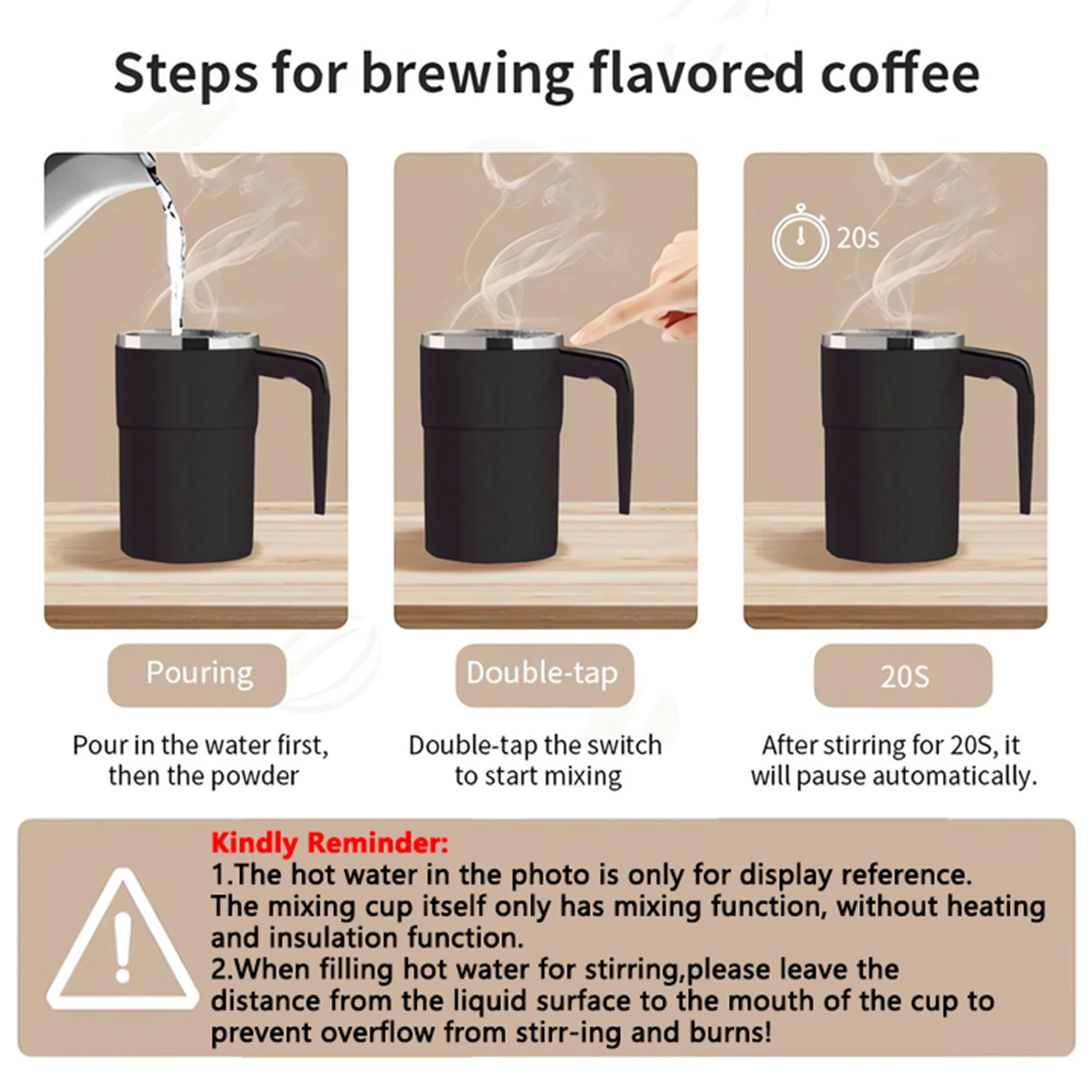 كوب قهوة كهربائي ذاتي التحريك بسعة 380 مل، بتصميم...