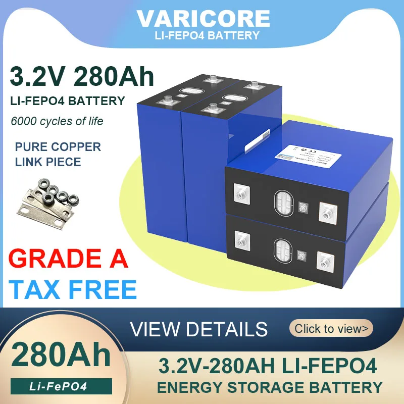 4 Pz Varore 3.2V 280Ah 310Ah Lifepo4 Batteria Ricaricabile Fai Da Te 12V 280Ah Per Auto Elettrica Rv Solar Energy Golf Cart Tax Free