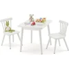 Windsor Kids Table and 2 Chair Set, Rubberwood Toddler Table and Chair Set for Art, Play, Craft, Activity, Children Table，White 1
