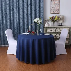 Elegant Dark Green Round Tablecloth - Polyester European Style for Weddings, Parties, and Special Occasions (NAVY BLUE)