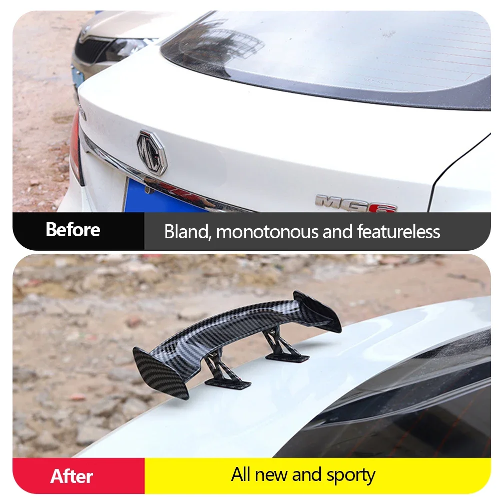 Mini ali effetto carbonio Spoiler posteriore universale per auto Decorazione modello piccolo Spoiler stile nero blu rosso bianco Accessori auto - Image 6