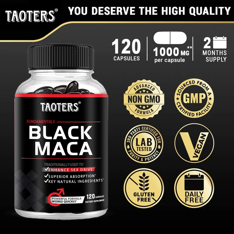 

Maca Root 1000 Mg, Men's Vitality Supplement with Black Pepper Extract To Improve Stamina and Performance in The Bedroom