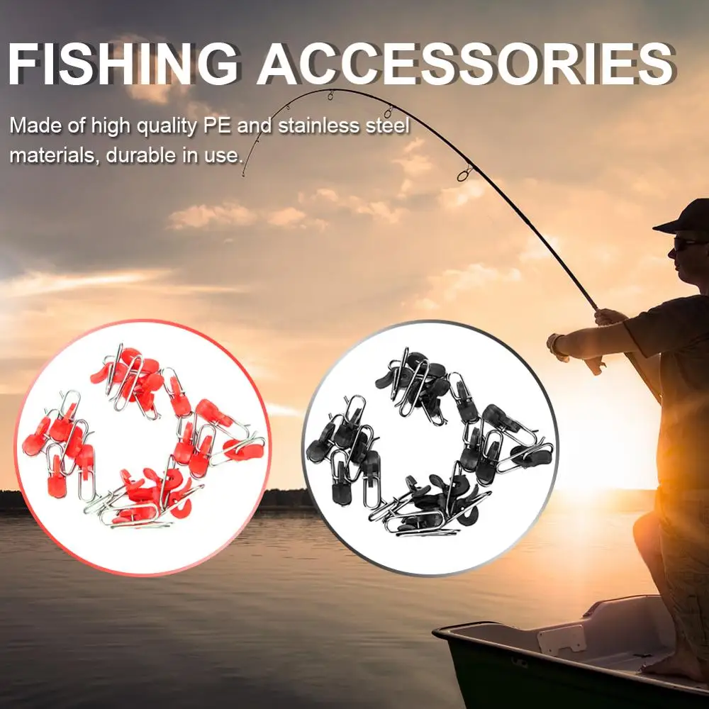 Fishing Bait Clip Stainless Steel Impact Bait Clip Sea Fishing Lure Outdoor Hook Decoupling Shank 30Pcs