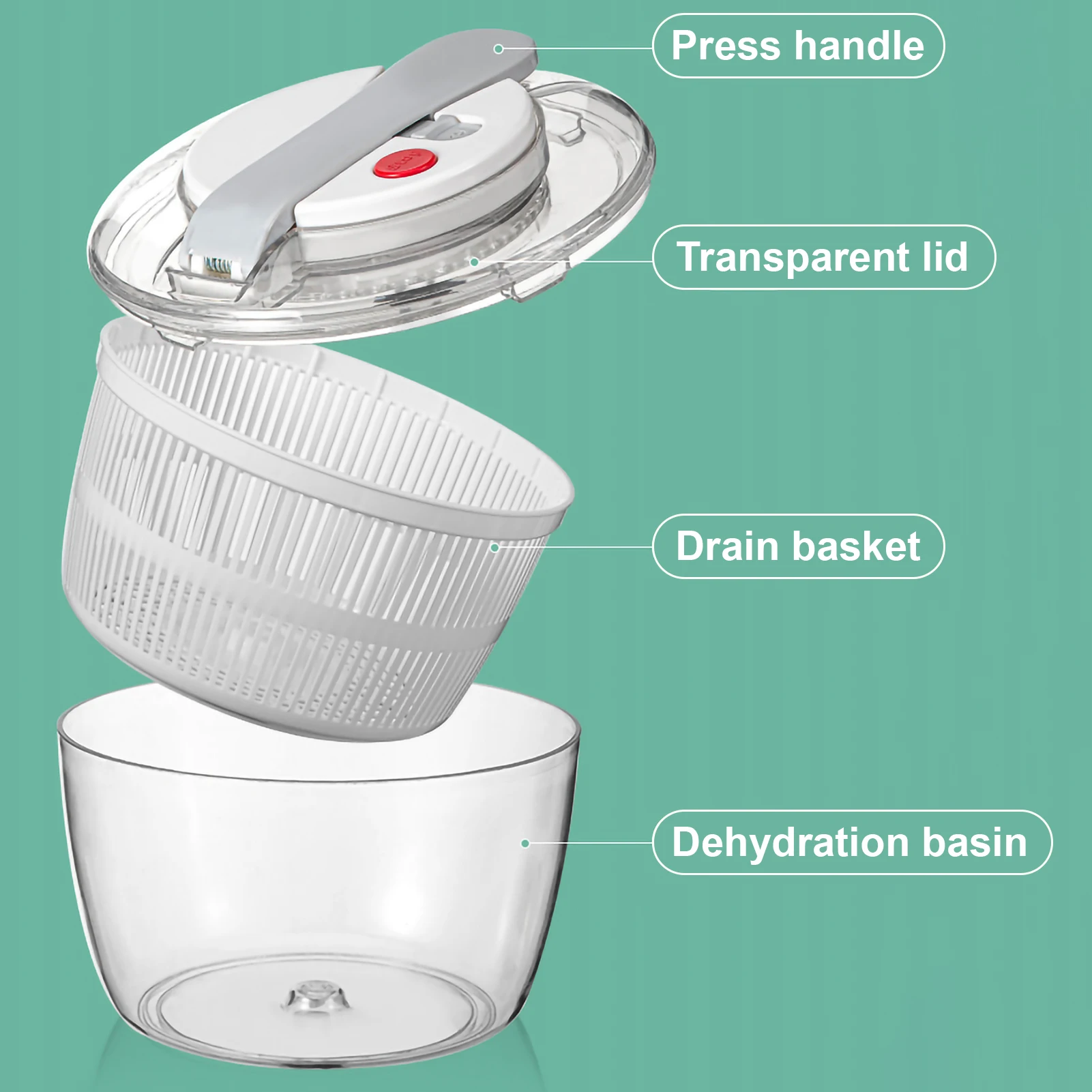 Vegetables Salad Spinner Lettuce Leaf Vegetable Dehydrator Multifunctional Quick Drying Vegetable Washer Salad Kitchen Tools