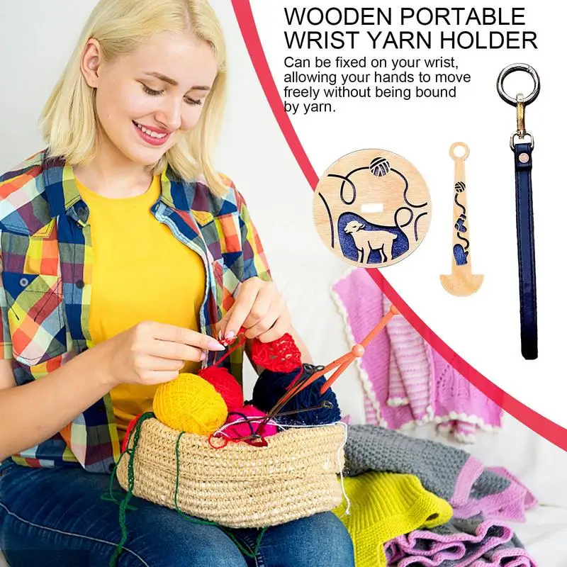 Wooden Portable Wrist Yarn Holder