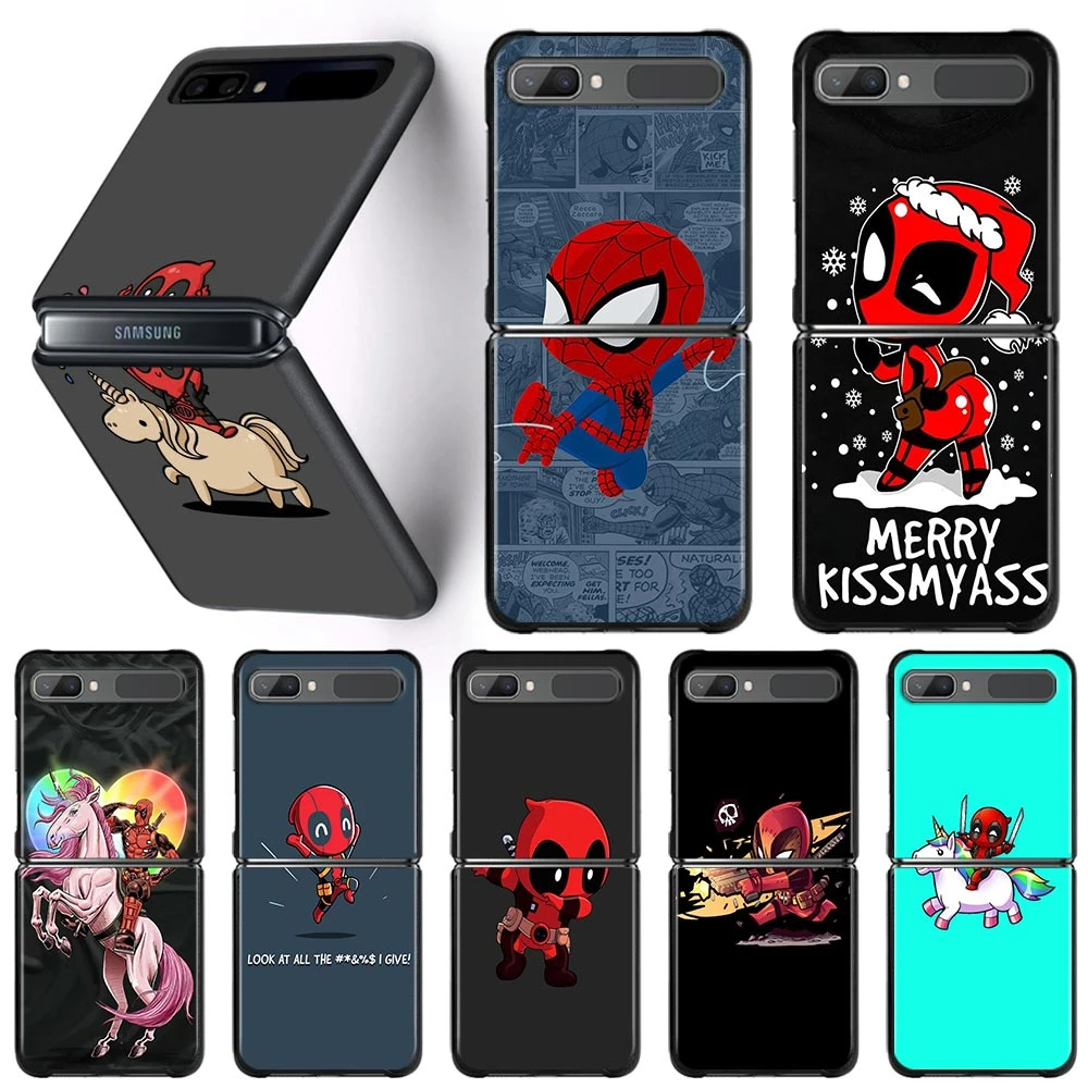 samsung galaxy z flip3 case Marvel Unicorn Deadpool Spider Man Cartoon Case For Samsung Galaxy Z Flip 3 Z Flip 3 5G Phone Cover ZF3 zflip 3 Hard pc Funda case for galaxy z flip3