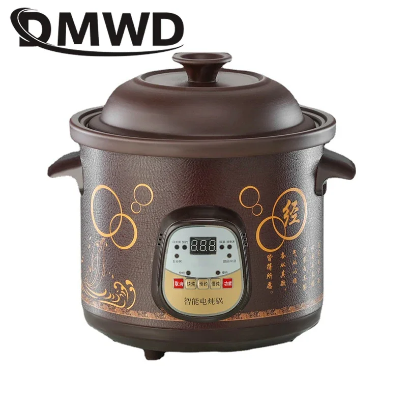 

DMWD 1.5L Electric Mini Slow Cooker Stew Soup Porridge Health Pot Time Control Ceramic Baby Food Cooking Machine Meal Steamer EU