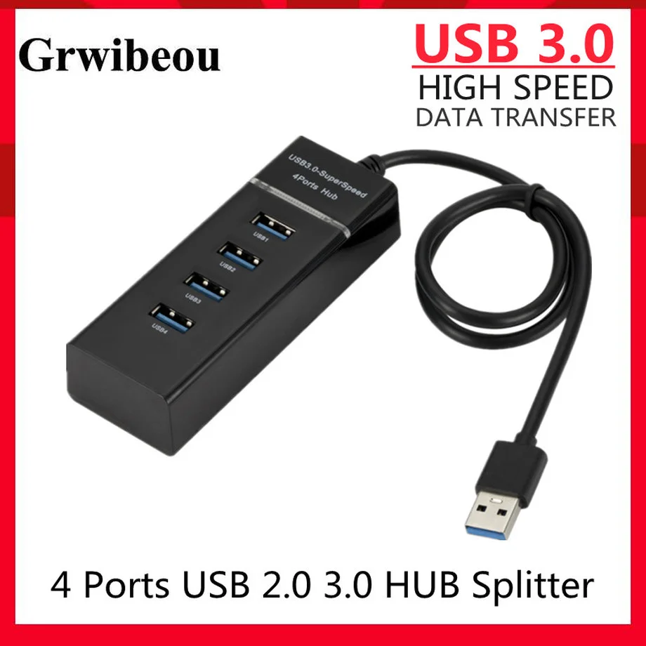 4 Ports USB 3.0 HUB Splitter High Speed Multi Splitter USB Adapter Expander Cable For Desktop Macbook Laptop Adapter Accessorie