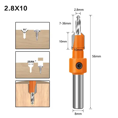 8mm Shank HSS Woodworking Countersink Router Bit Screw Extractor Remon Demolition for Wood Milling Cutter Woodworking Tools - Image 19