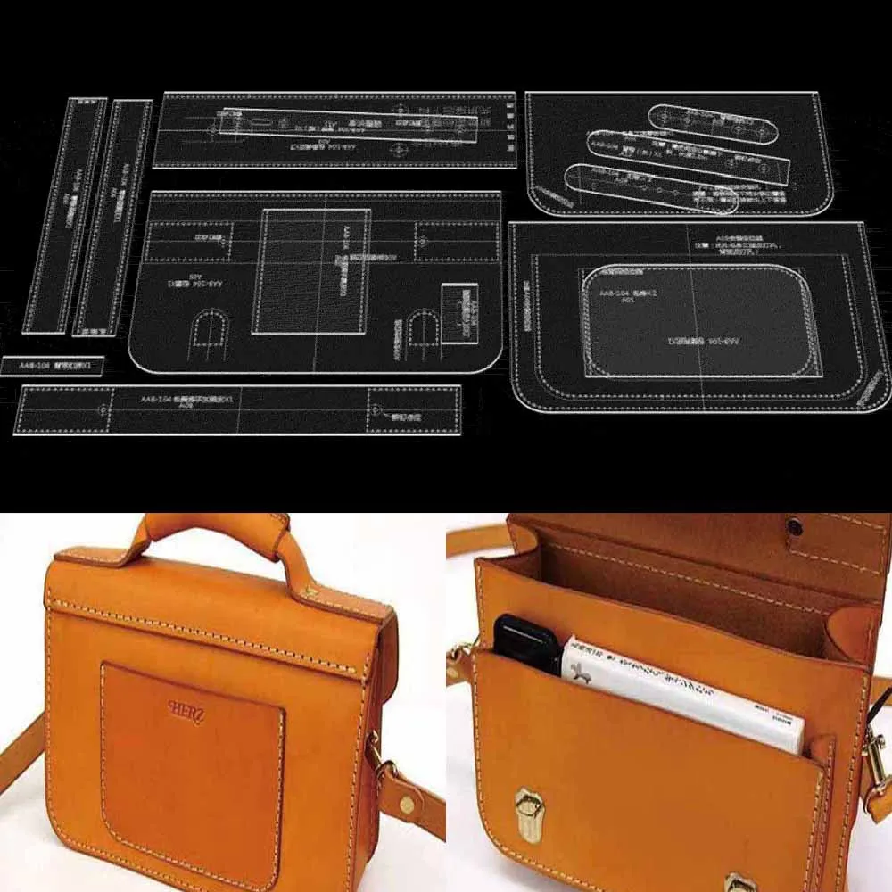 

Leather Bag Pattern Making with Kraft Paper and Acrylic Templates for Women's shoulder bag and crossbody bag