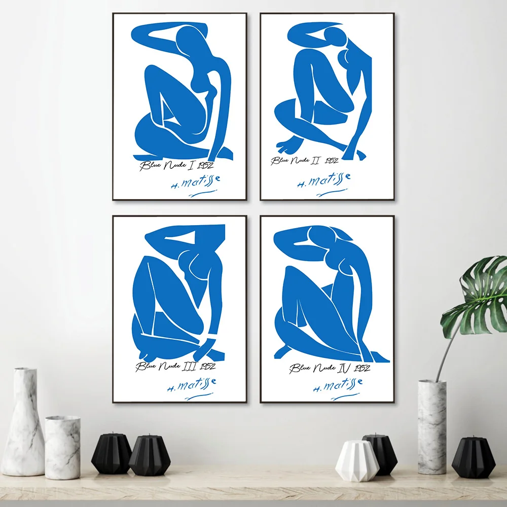 

Blue Nudes Posters Abstract Canvas Art Painting French Henri Matisse Hd Print Wall Picture For Living Room Home Decoration